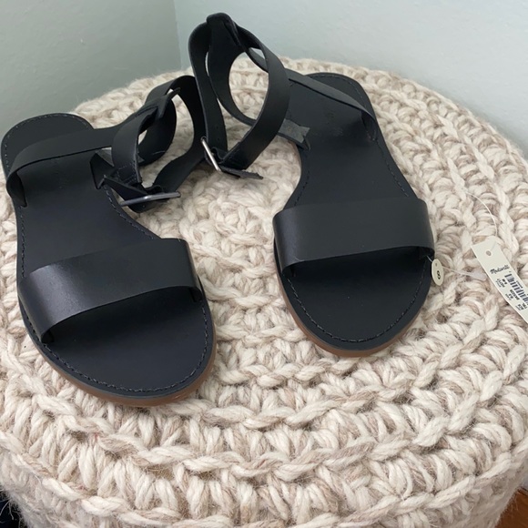 Madewell NWT Black Leather Sandals - Picture 2 of 4